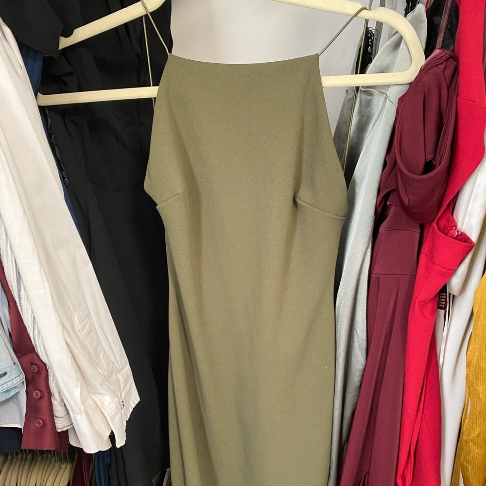 Backless olive dress Boohoo